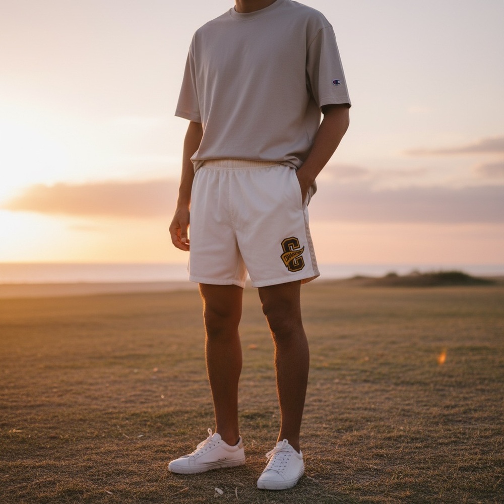 Champion White Athletic Men's Shorts
